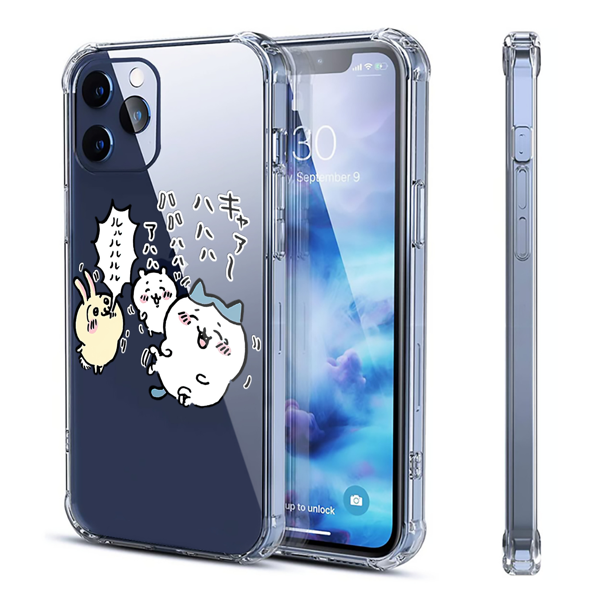 （画像用） ちいかわ うさぎ Chii-kawa usagi 【iPhone 12シリーズ対応】透明スマホケース（クリアソフトケース）